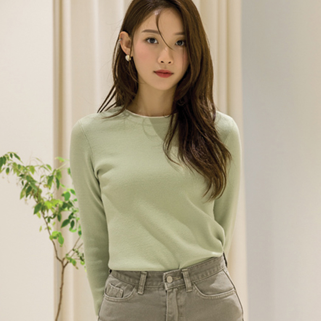 (T-4876)Classic sleeve color combination knit