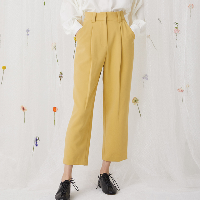 (PT-3962)Chin Volume Ankle Pants