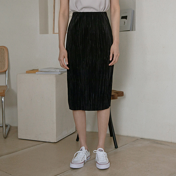 (SK-3823) All-Pleated Banding Skirt