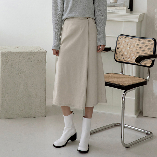 (SK-4277) Casual Unbalanced Cotton Skirt