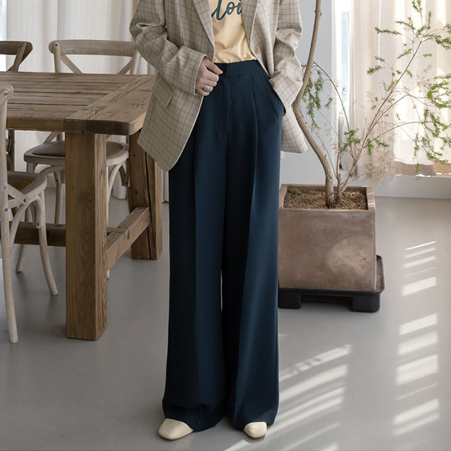 (PT-4598)Summer two-tuck wide pants