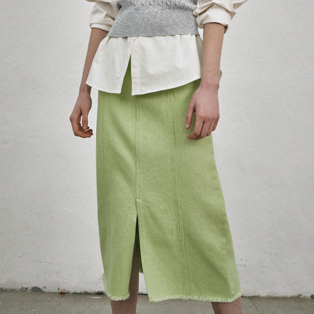 (SK-4526)Delight Color Denim Skirt