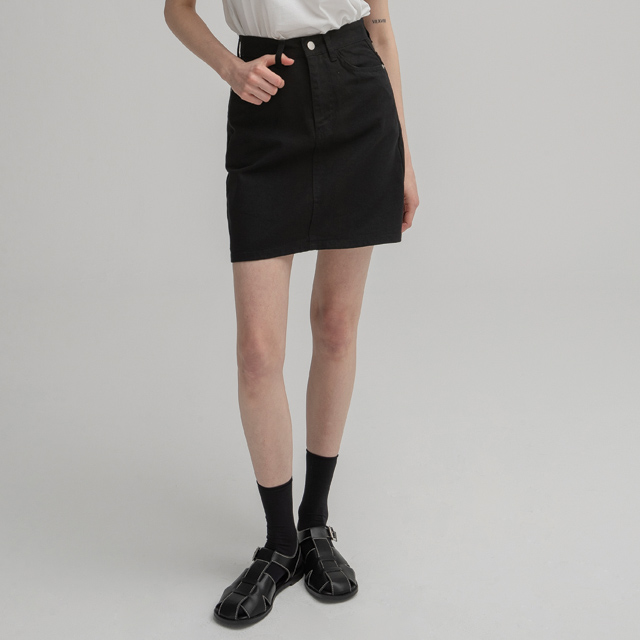 (SK-4681)Basic Cotton Mini Skirt