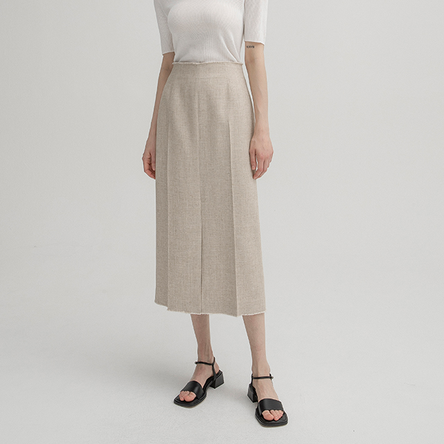 (SK-4620)Muted Linen Setup Skirt