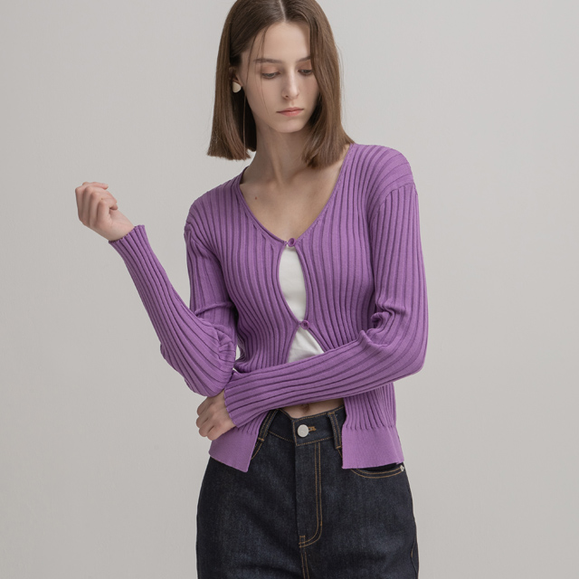 (CD-2007) Two Button Slim Knit Cardigan
