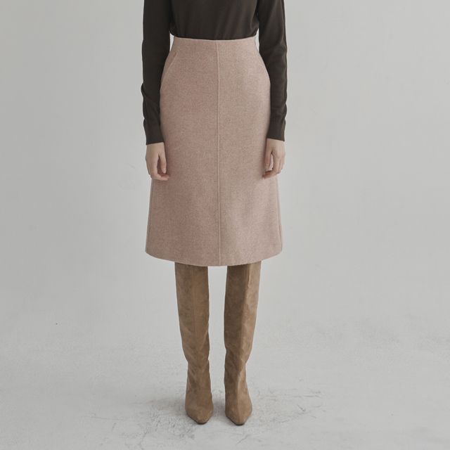 (SK-4715) Wool Cozy Setup Midi Skirt