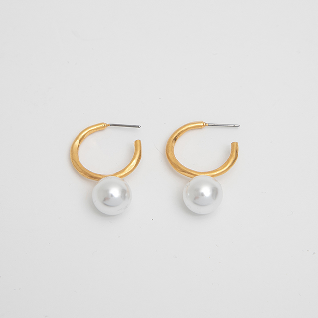 (ZE-1558)Ring drop pearl earrings Korea