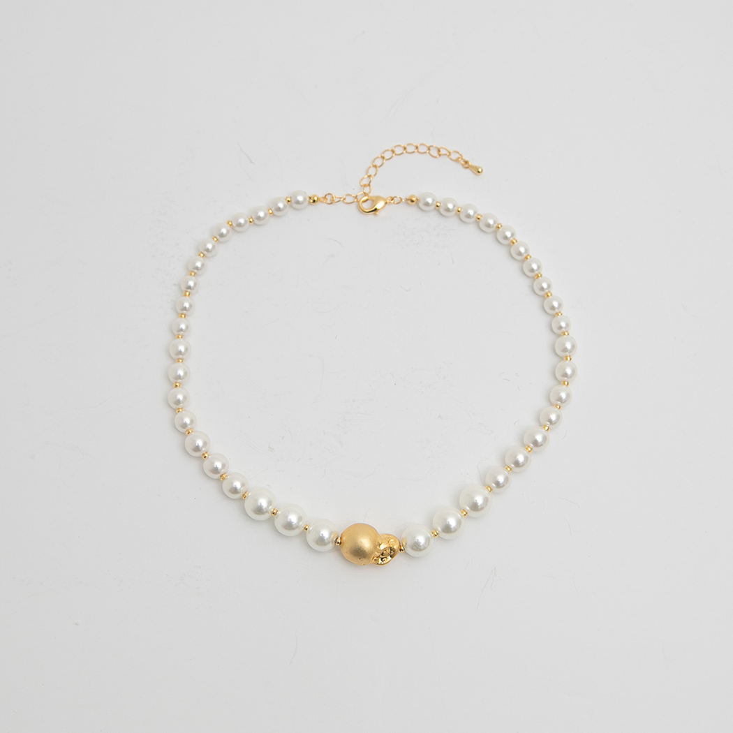 (ZN-830)Point pearl volume necklace