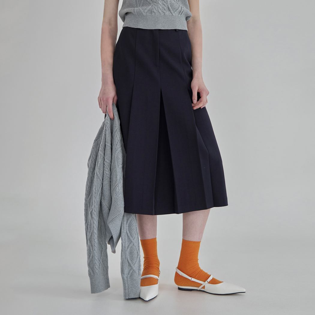 (SK-4762)Amy Pleated Midi Skirt