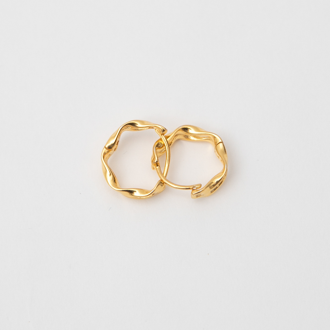 (ZE-1565)Silver wave ring earrings