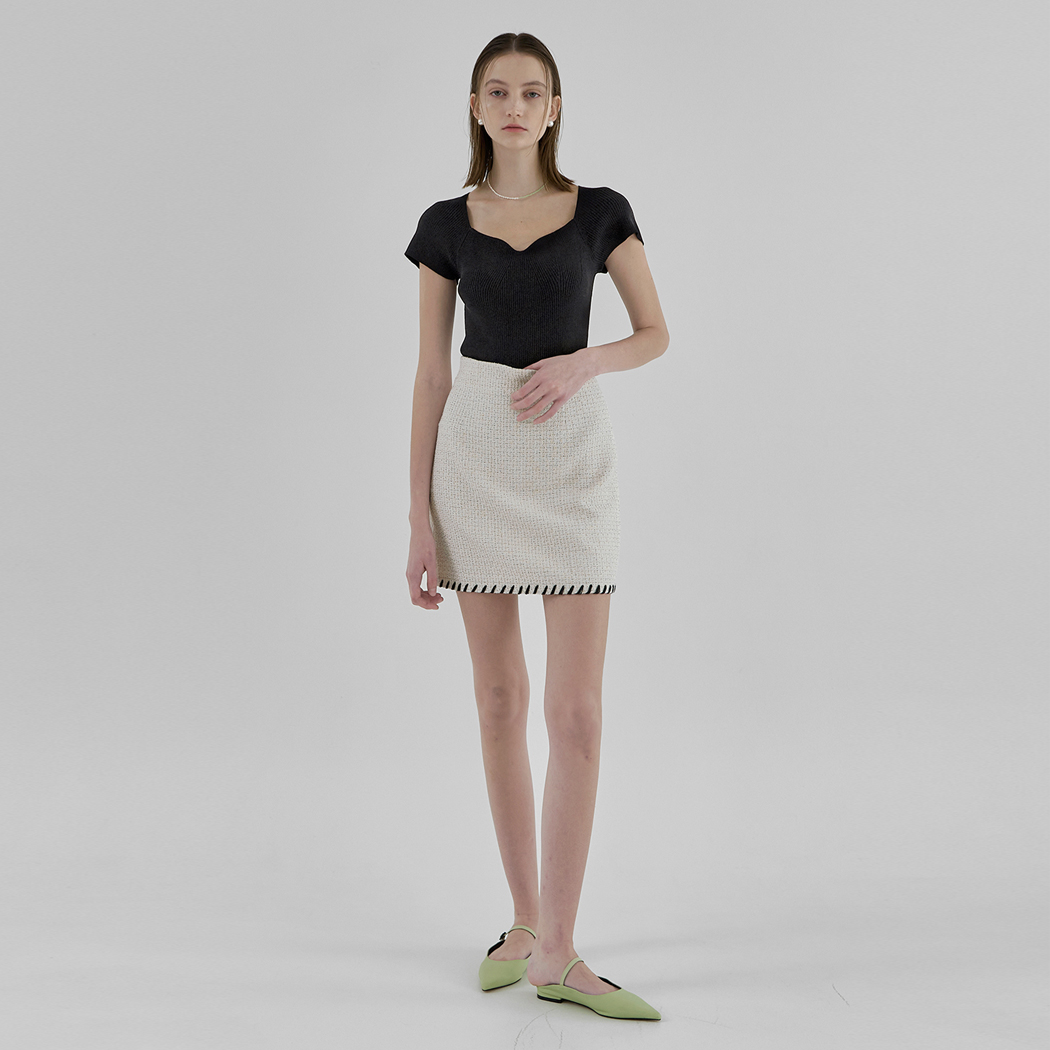 (SK-4776)Pure Setup Tweed Mini Skirt