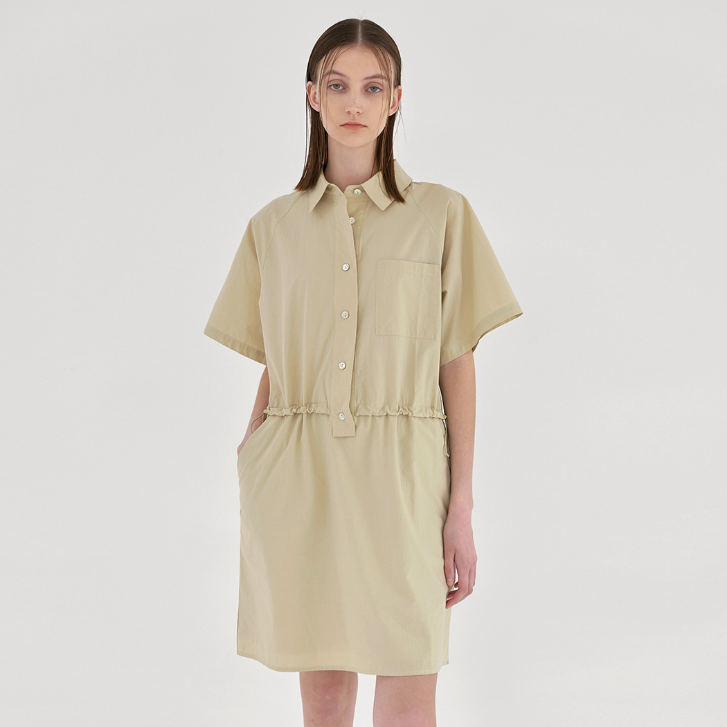 (OP-6036) Casual Raglan Sleeve Shirt Dress