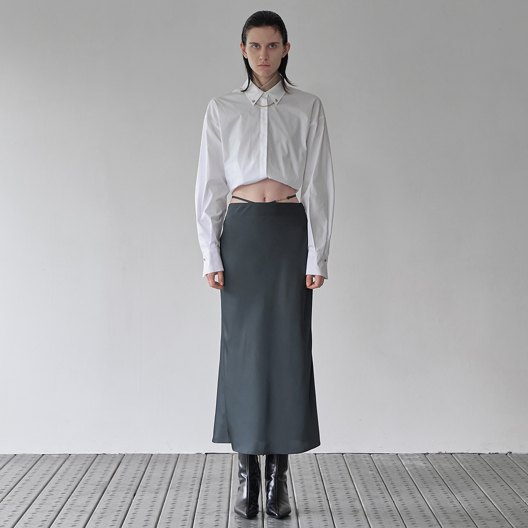 (SK-4839)Camilla Silky Strap Long Skirt