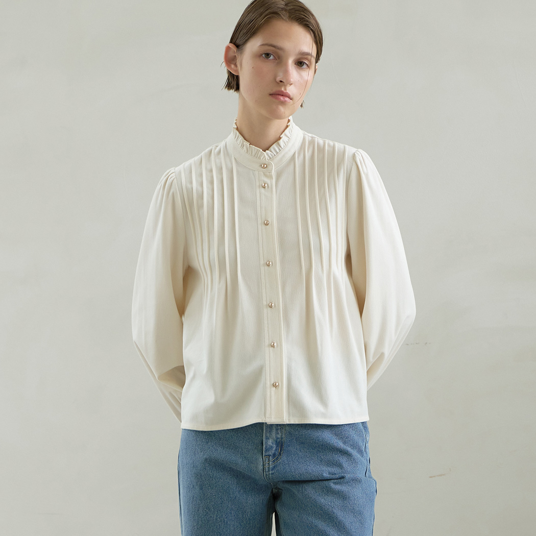 (BL-4177)Warm touch corduroy peasant blouse