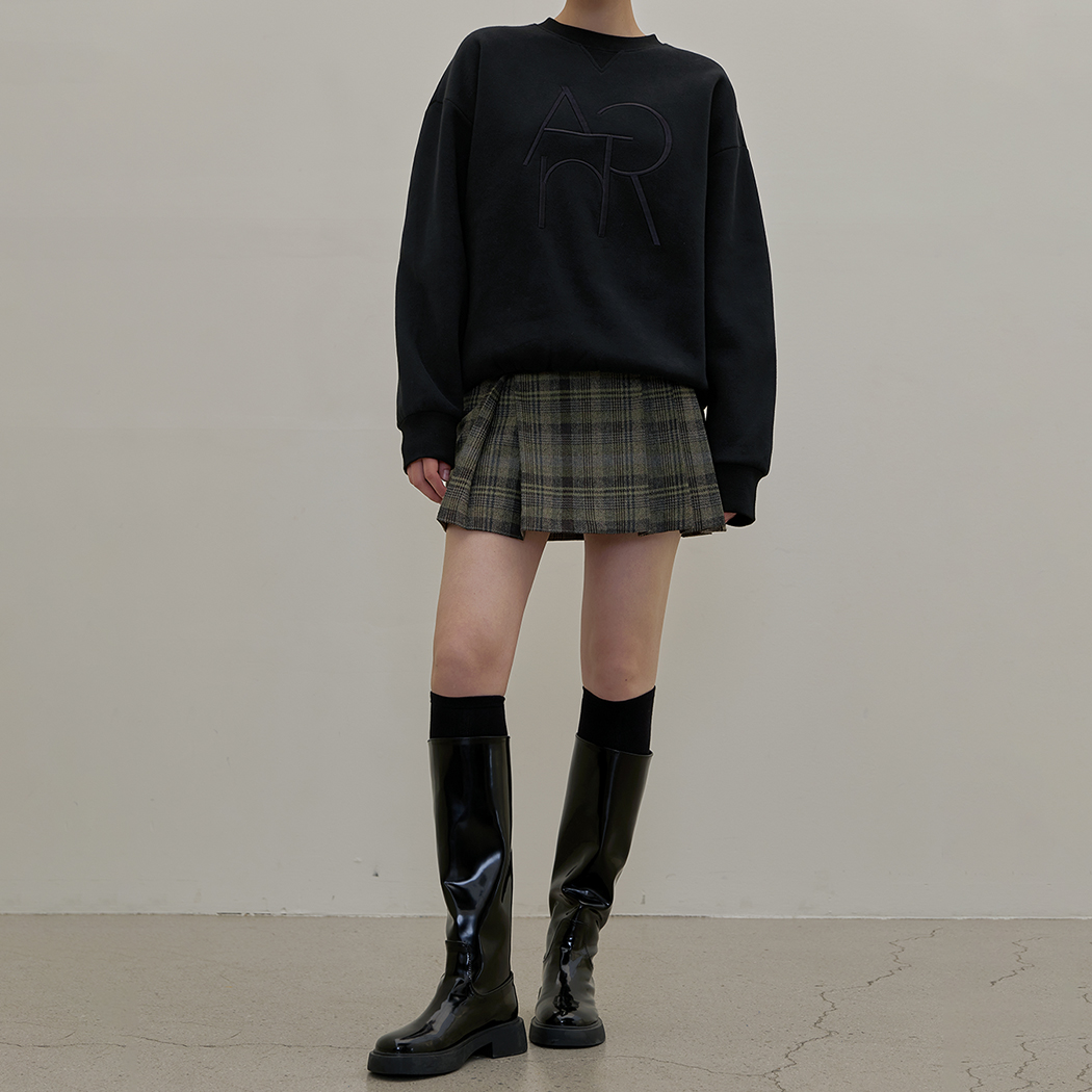 (SK-4850)Wool multi-check mini skirt