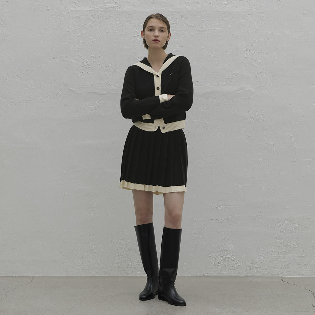 (SK-4865)Sienna set-up color combination knit skirt