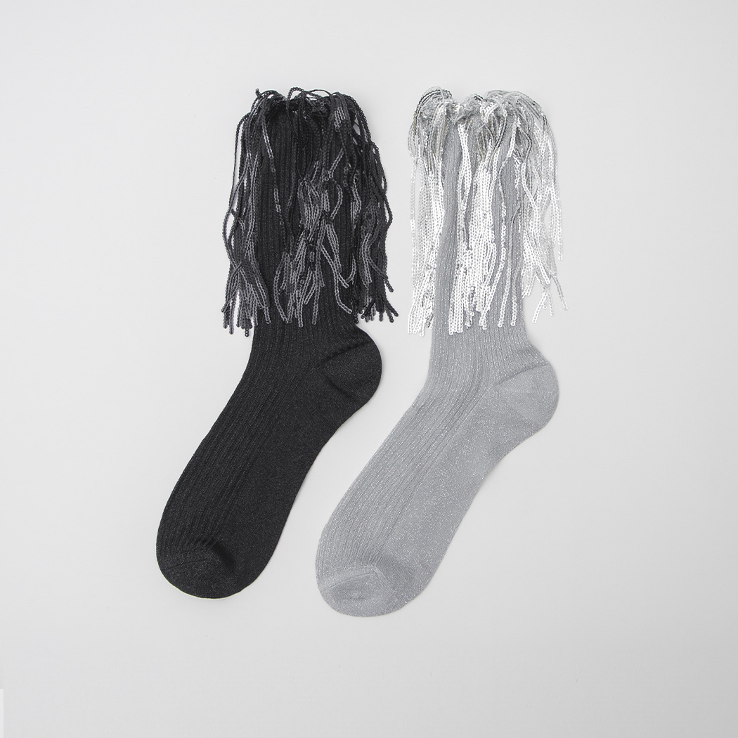 (SC-0031)Sequin Point Socks Korea