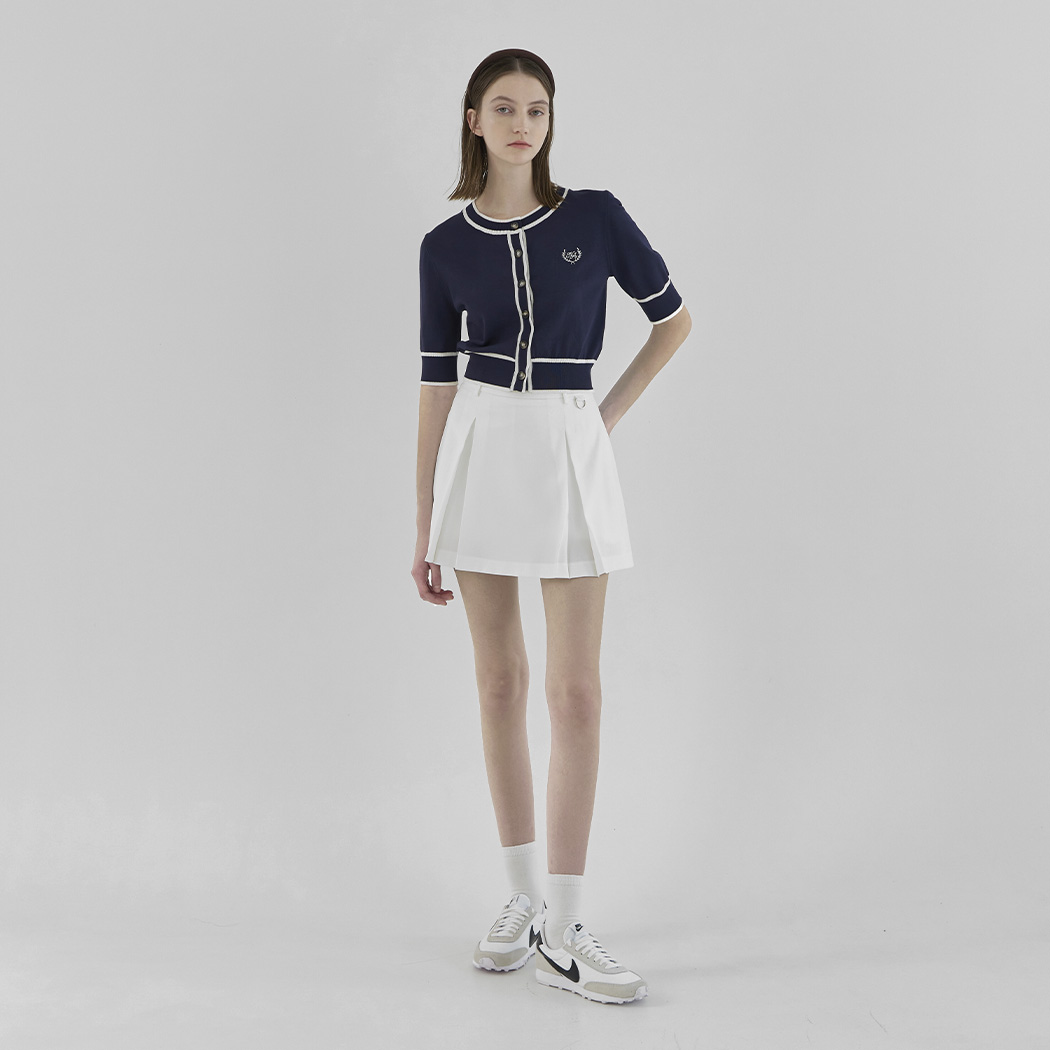 (SK-4782)Classy Embroidery Tennis Mini Skirt