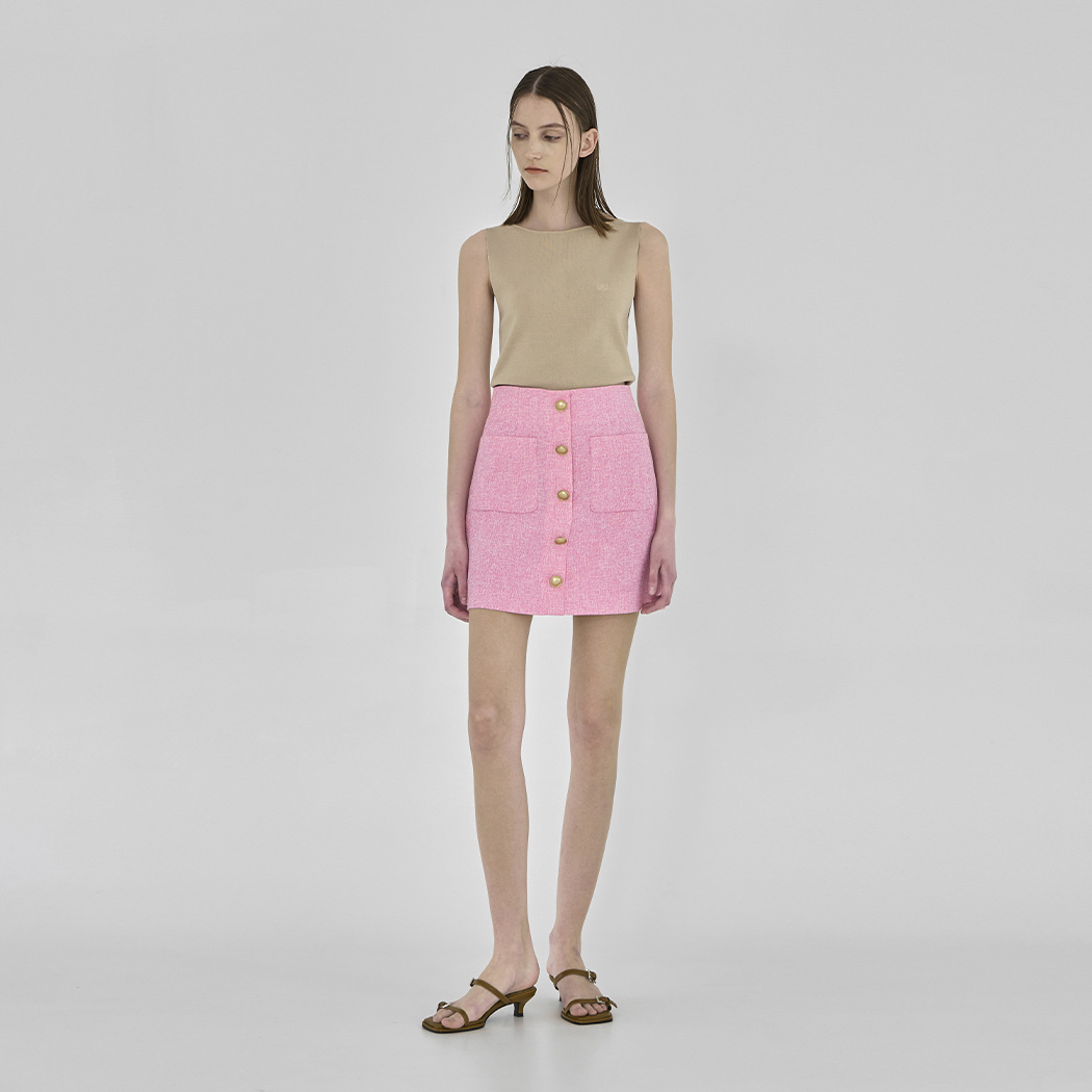 (SK-4796)Marie Setup Tweed Mini Skirt