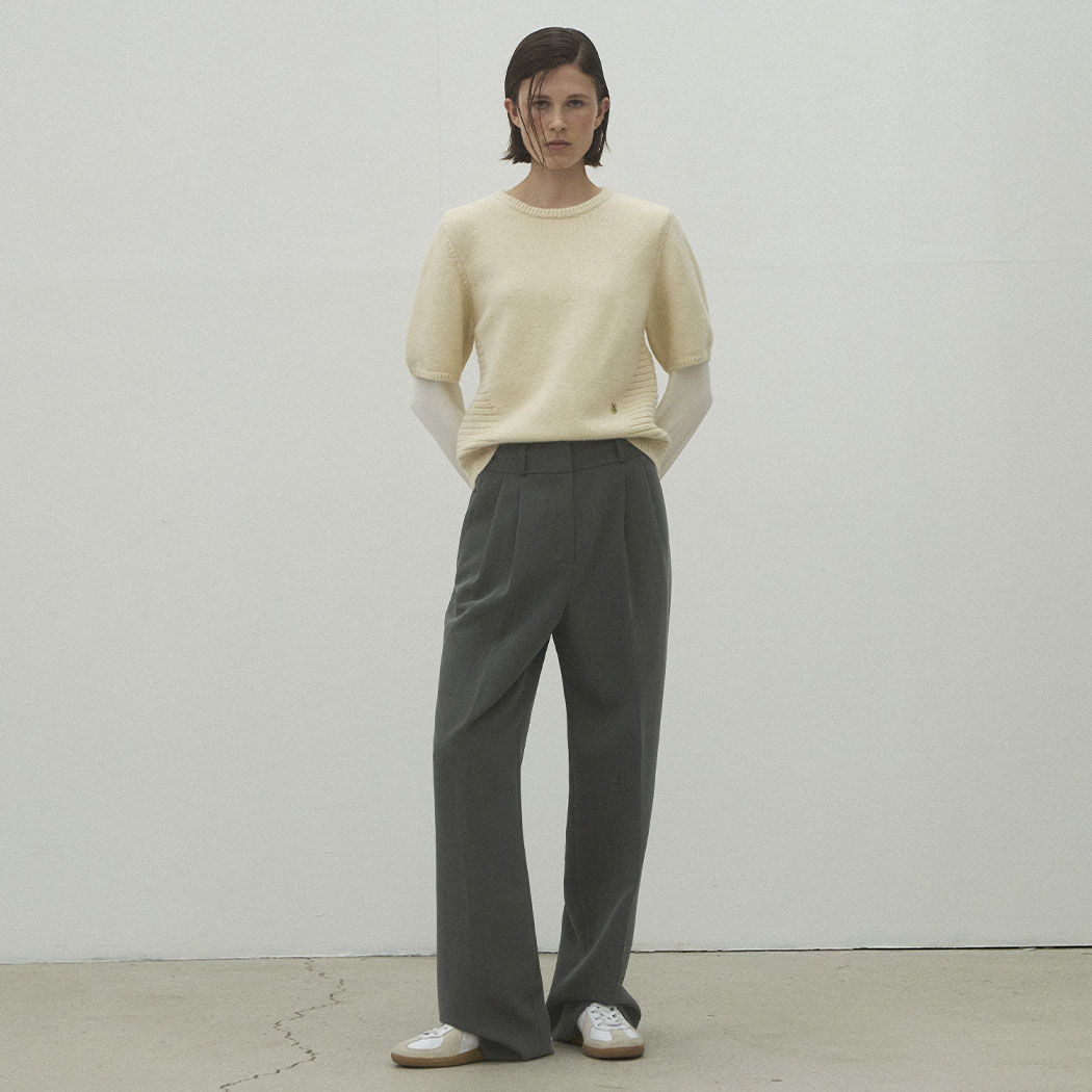 (PT-5578)ESSENTIAL TWO TUCK WIDE PANTS