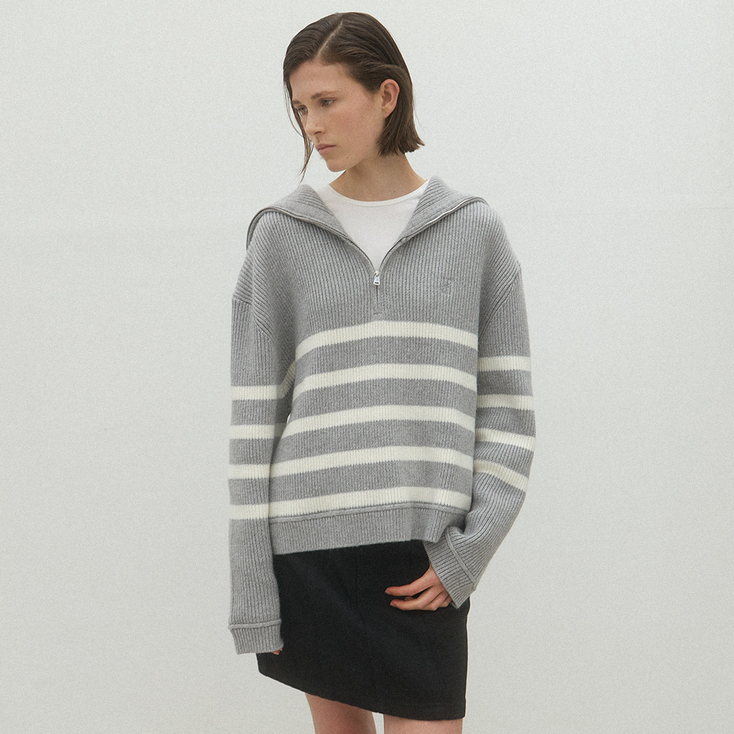 (T-6914)ESSENTIAL MANA STRIPE KNIT