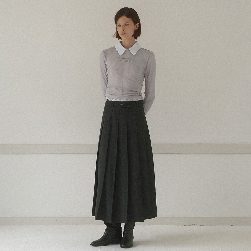 (SK-4955)KATE PLEATS LONG SKIRT