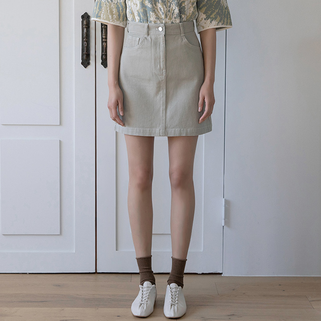 (SK-4123)Setup Mini Denim Skirt