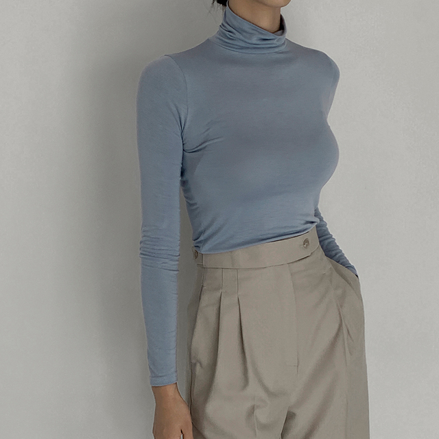 (NT-4412)Soft Turtle Neck Tee