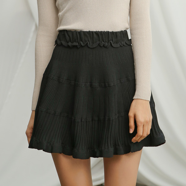 (SK-3279) Pattern Mix Mini Knit Skirt