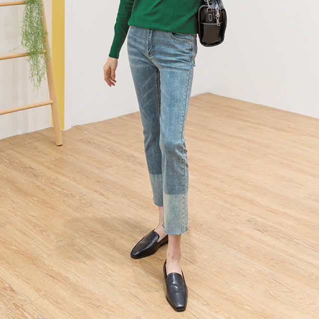 (PT-3644) Gradient Washing Point Denim Pants