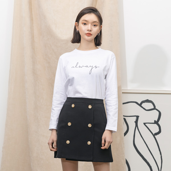 (SK-3317)Trench Button Skirt