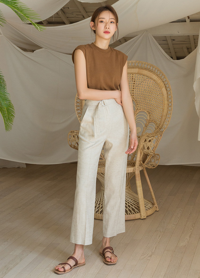 (T-4524) Half Sleeveless Tee Korea