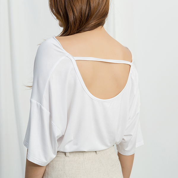 (T-4791) Drape Strap Tee