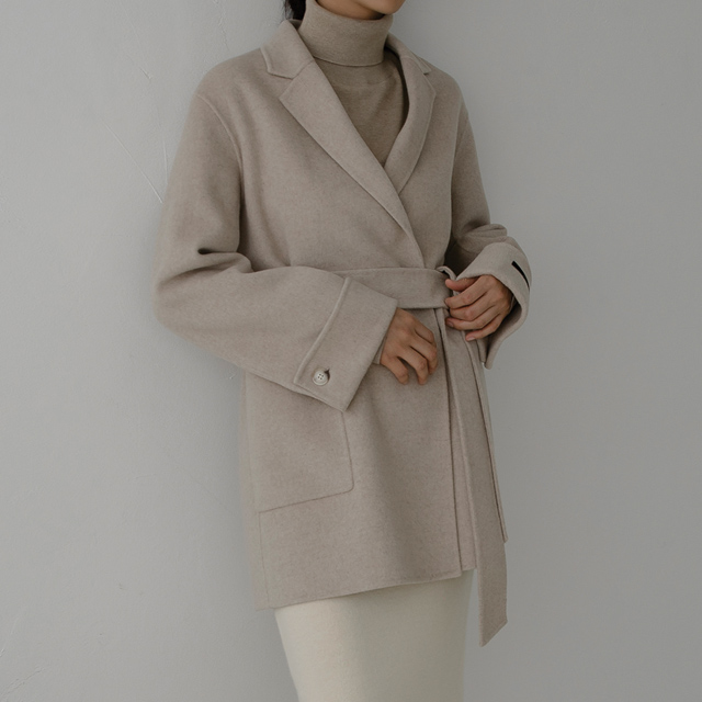 (CT-1188) Wool Handmade Half Coat S