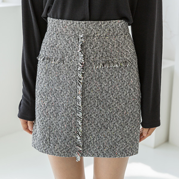 (SK-3417) Multi Tweed Set-up Skirt