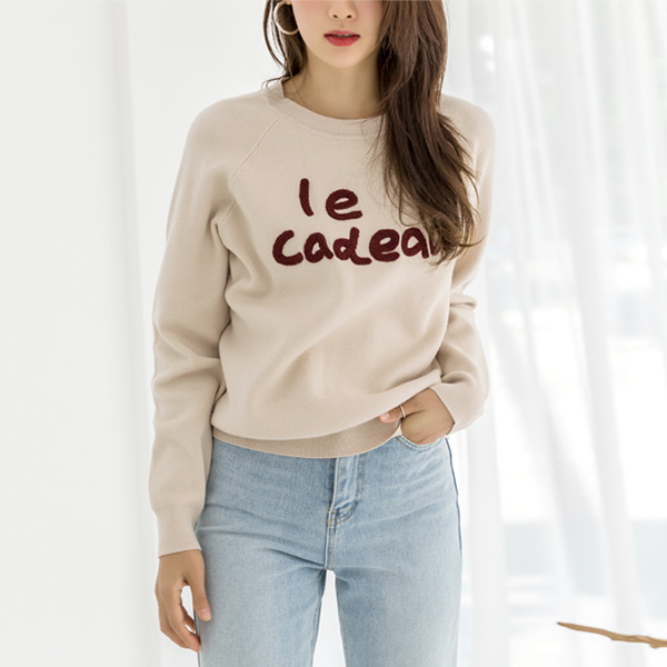 (T-4731) Lettering Point Knit