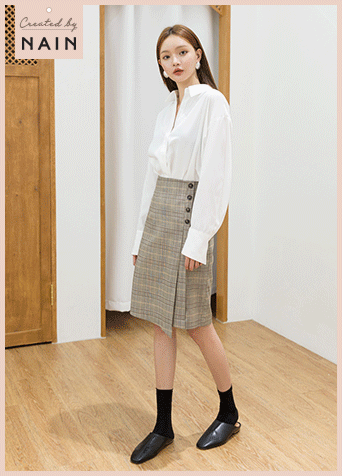 (BL-2860)N Signature BL001-Embroidered Overfit Stripe Blouse Korea