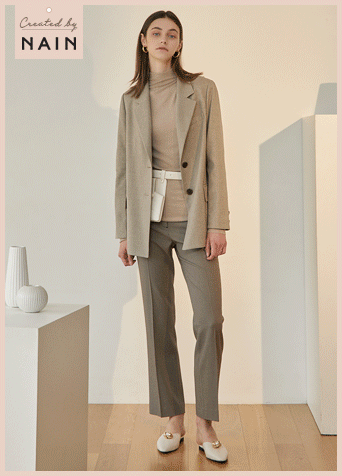 (T-4591)Signature Half Neck Soft Texture Tee Korea