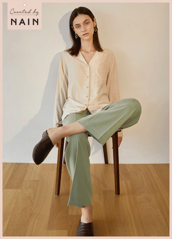 (BL-3266) Open Collar Blouse Korea