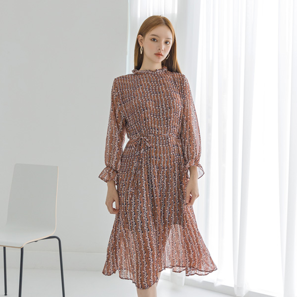 (OP-4741) Unique Pattern Pleated One Piece S