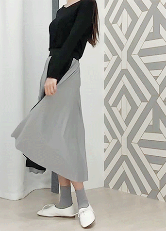 (T-4642) Soft Touch Wide Neck Tee Korea