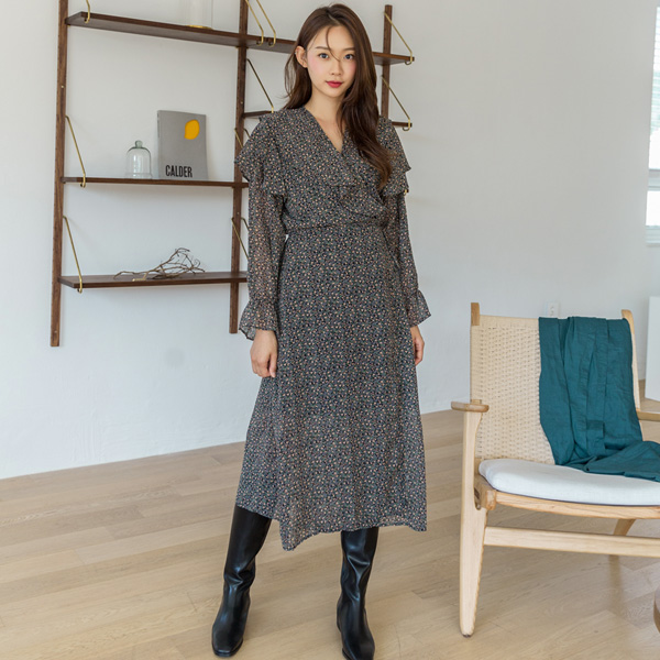 (OP-4754) Ruffle Shoulder Wrap One Piece