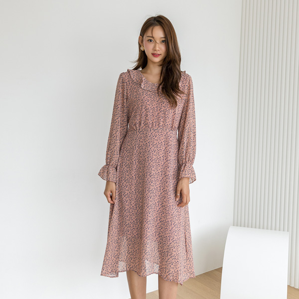 (OP-4763) Frill Collar Strap One Piece S