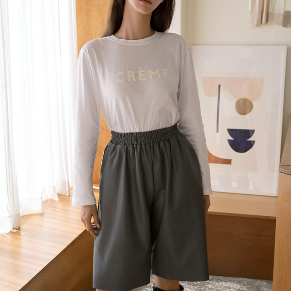 (T-5019) Cream Long Sleeve Tee