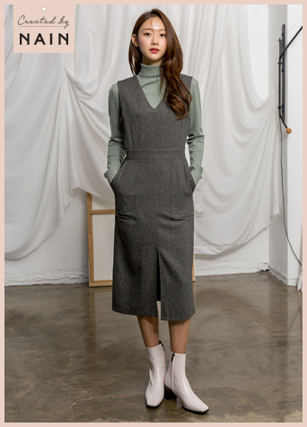 (CT-1221) Sailor Collar Wool Half Coat Korea