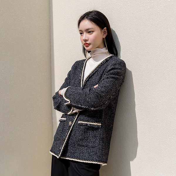 (JK-2059) Surgical Point Tweed Jacket