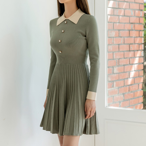 (OP-4677) Karapoint fit and flare knit one-piece