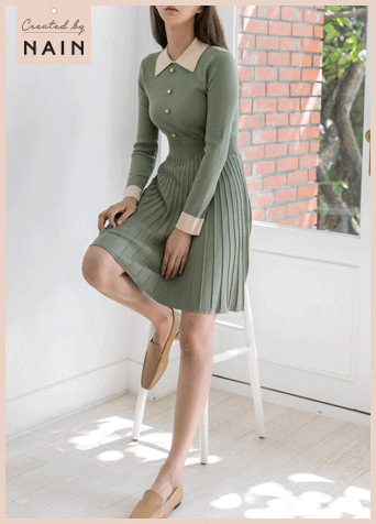 (OP-4675) Unique pleated one-piece Korea