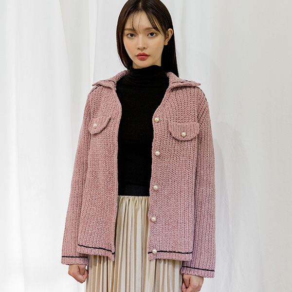 (CD-1352) Color Point Cara Knit Cardigan