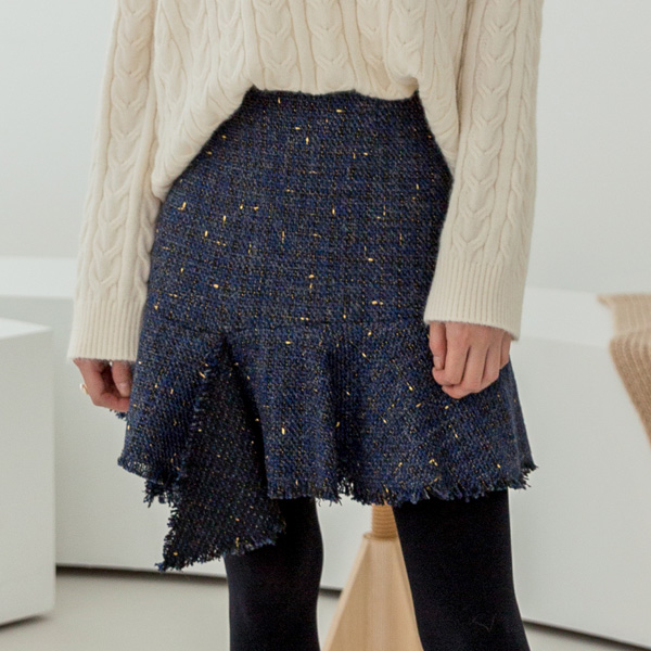 (SK-3544) Tweed Flare Skirt